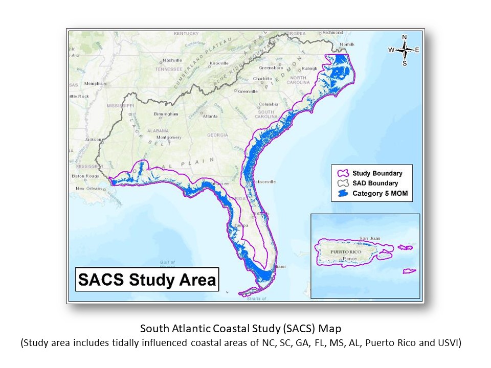 map of South Atlantic Coastal Study area; click for full-sized map